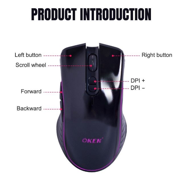 OKER M257 LED 7Colors Wireless Gaming Mouse