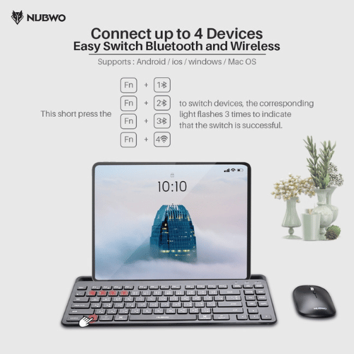 NUBWO NKM630 Wireless/Bluetooth Keyboard &amp; Mouse