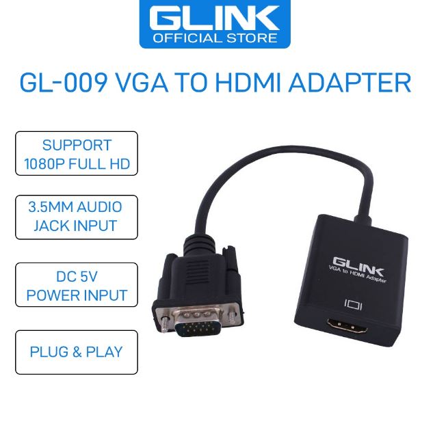 VGA to HDMI Adapter with Audio G-Link GL-009