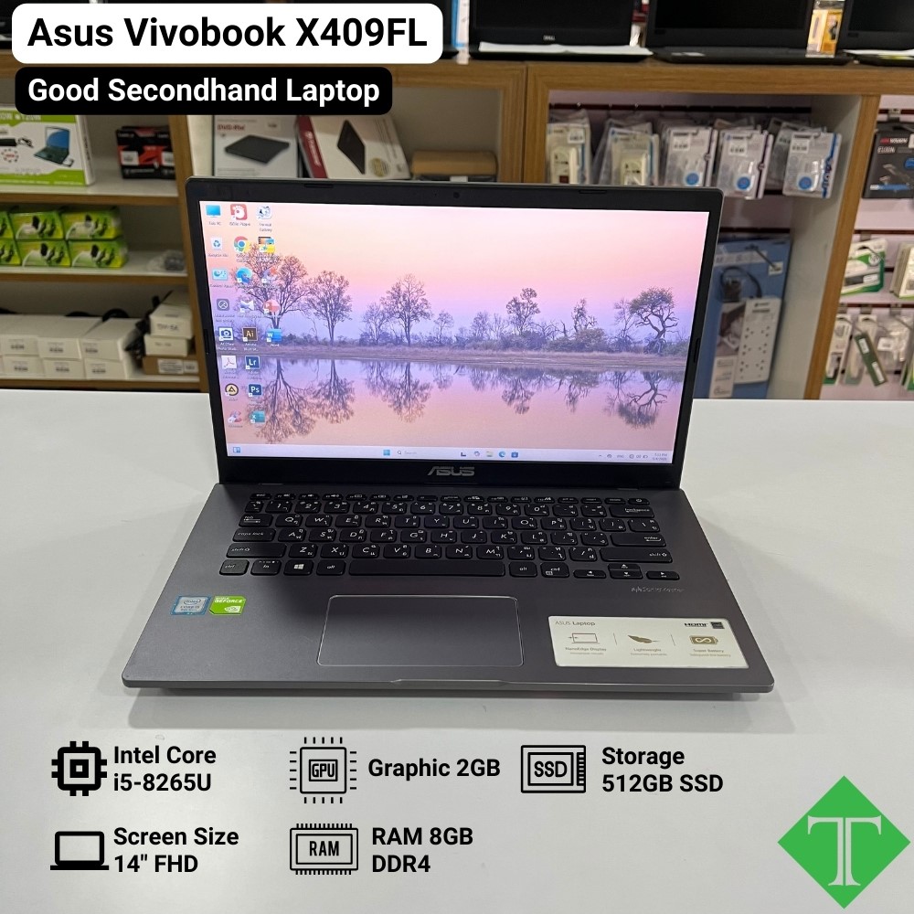 Asus Vivobook X409FL (i5 8265U,8GB, G-2GB,SSD 512GB, 14&quot;)Mineral Grey