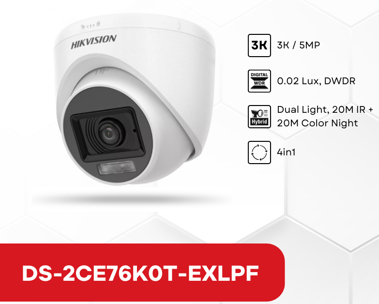 DS-2CE76K0T-EXLPF, 5MP (2.8mm)