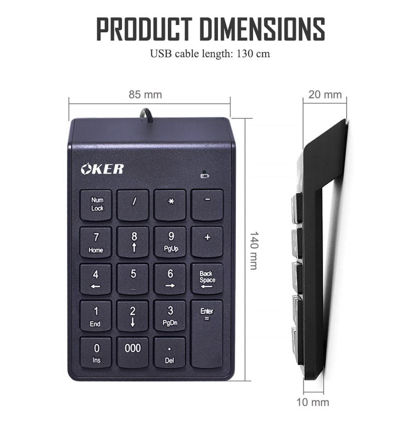 OKER KP-972 Wired Numeric Keypad USB
