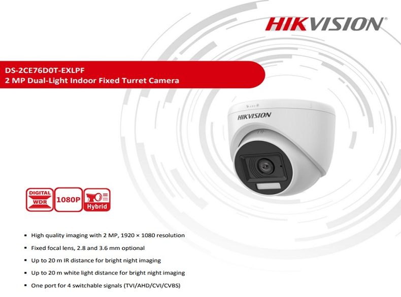 DS-2CE76DOT-EXLPF (2.8mm)