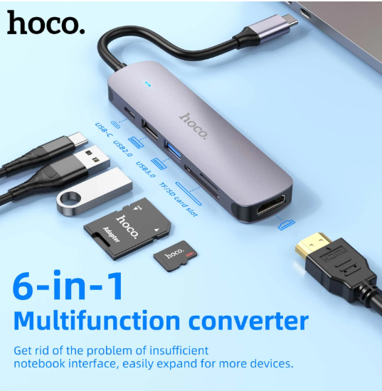 HOCO HB28 6 in 1 USB-C Multifunction Adapter