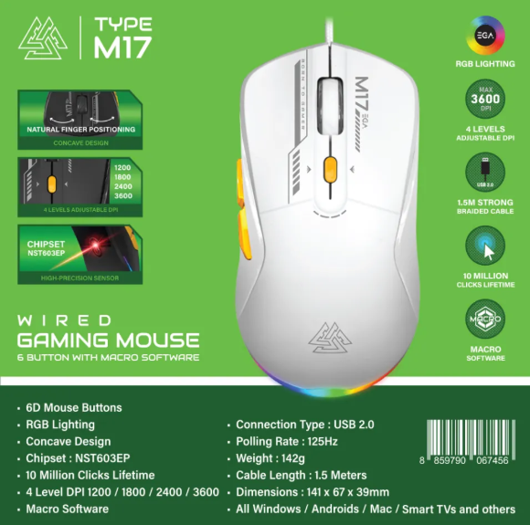 EGA TYPE M17 Marco Wired Gaming Mouse