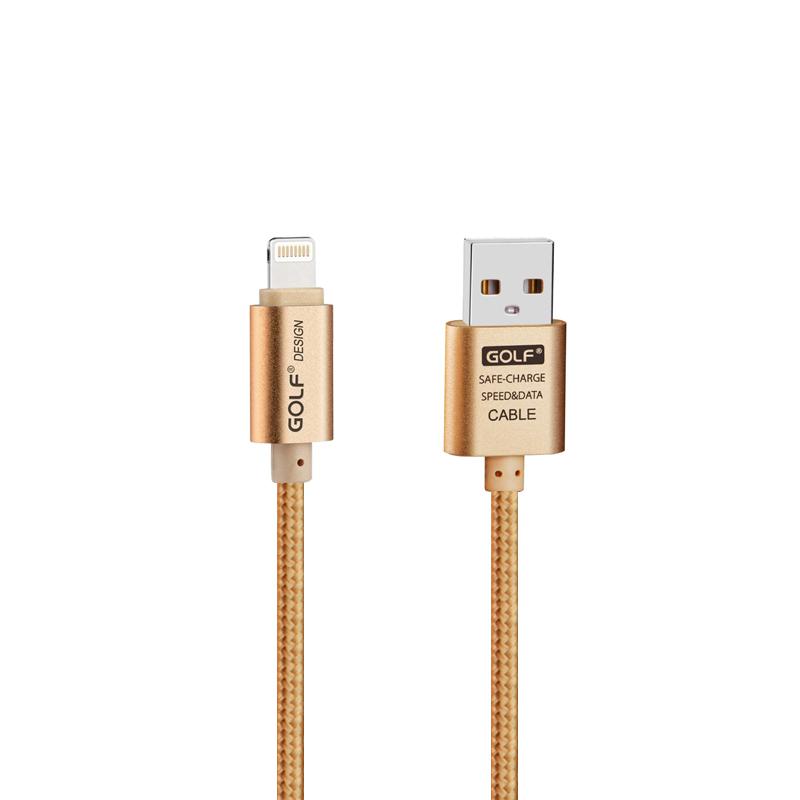 GOLF GC-101 IPhone USB Cable (Gold/Silver)