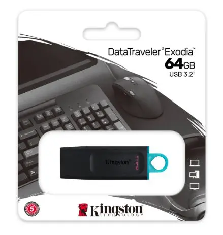 Kingston Data Traveler Exodia 64GB USB 3.2 Flash Drive