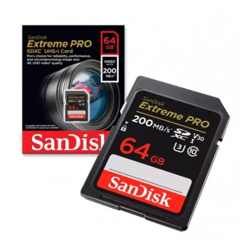 Sandisk Extreme Pro SDXC UHS-I 64GB SD Card 200MB/s (SDSDXXU-GN4IN)