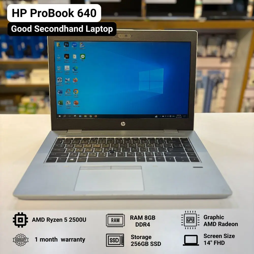 HP ProBook 640 (AMD Ryzen5, 8GB, SSD 256GB, 14") Silver