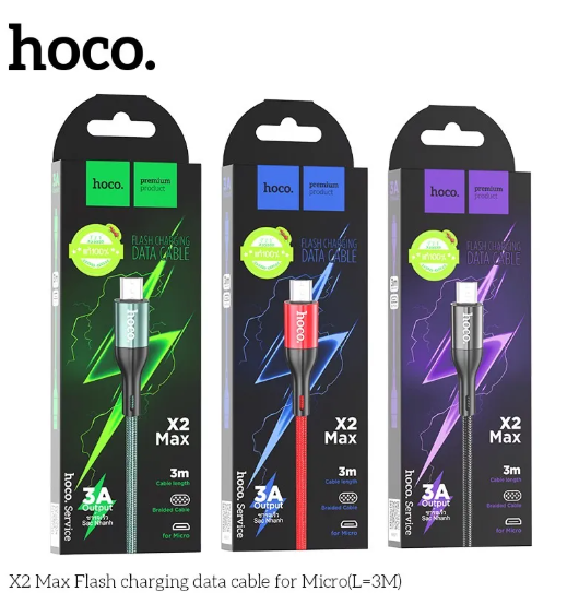 HOCO X2 Max Flash Charging Data Cable 3A Output 3m