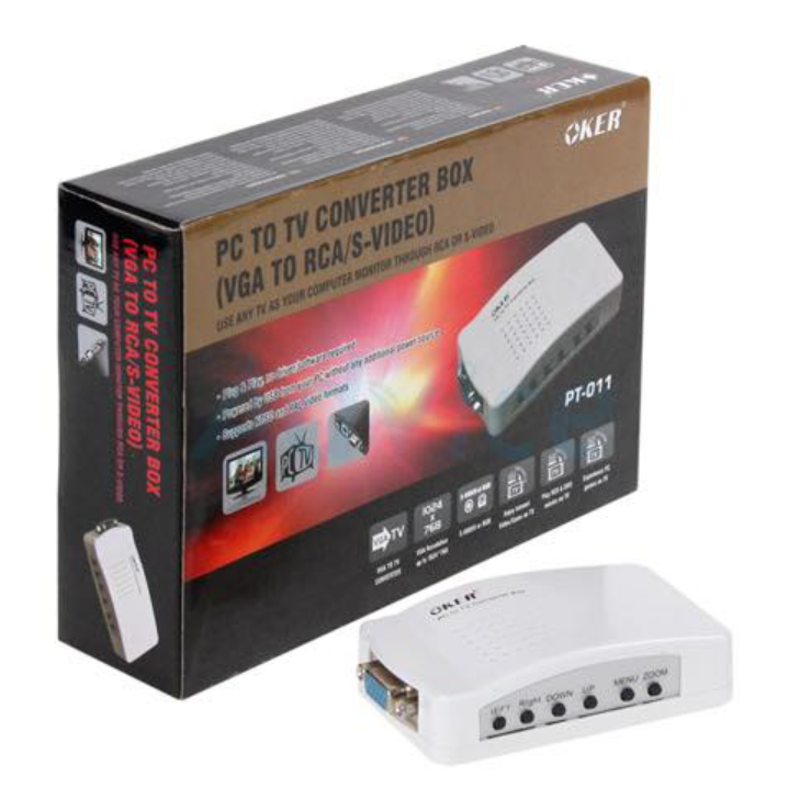 OKER PC to TV Converter (VGA to RCA/SVideo)