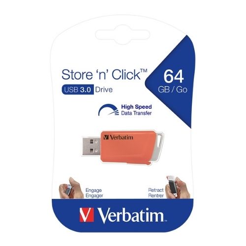 Verbatim Store 'n' Click USB 3.0 64GB (Orange)