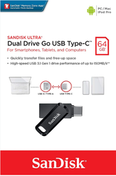 [124027] SANDISK 64GB Ultra Dual USB 3.1 Type-C (USB-C &amp; USB-A) (SDDDC3-046G-G46) Flash Drive