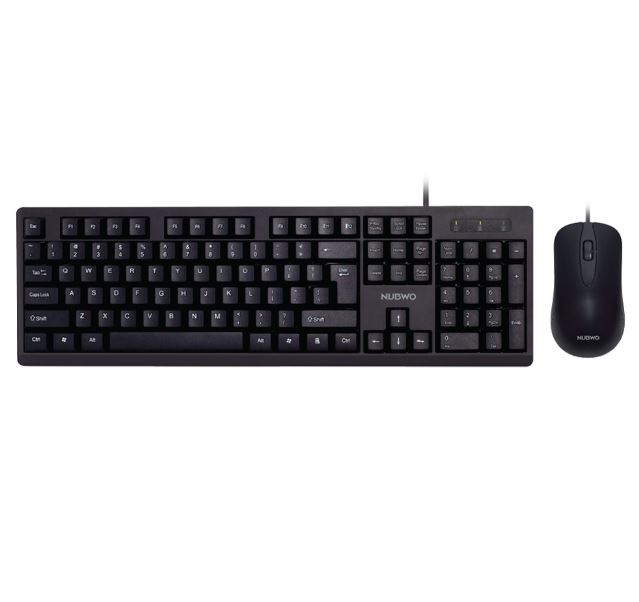 NUBWO NKM-628 Wired Keyboard & Mouse Combo Set (Black)