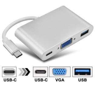 Type-C to 3in 1 ( VGA , USB, Type-C) Converter