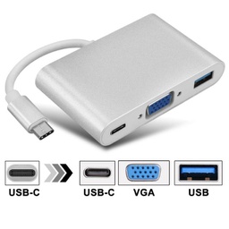 [C00049] Type-C to 3in 1 ( VGA , USB, Type-C) Converter