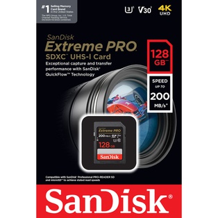 Sandisk Extreme Pro SDXC UHS-I 128GB SD Card 200MB/s