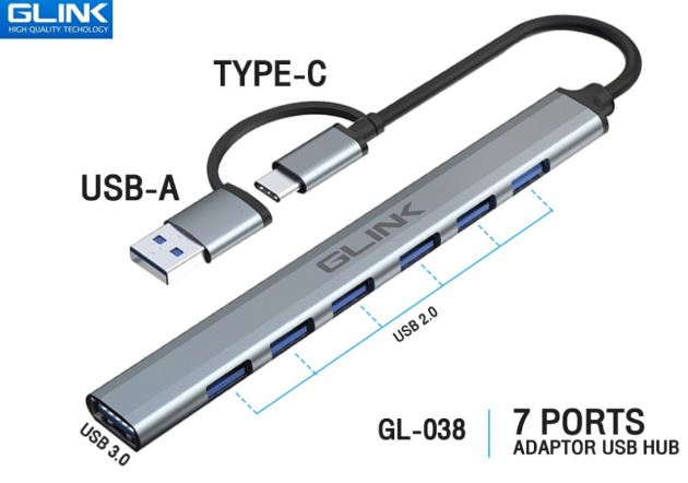 G-Link GL-038 7 in 1 USB Hub (All USB Type-C interface)