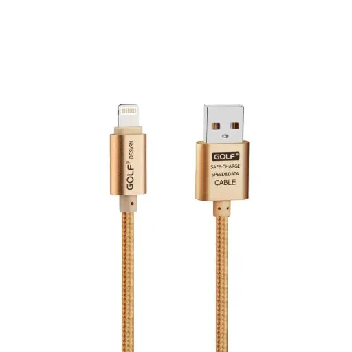 [145129] GOLF GC-101 IPhone USB Cable (Gold/Silver)