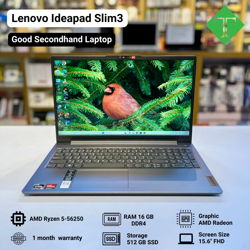 Lenovo Ideapad Slim3 (Ryzen 5-56250, 16GB, 512SSD, 15.6")
