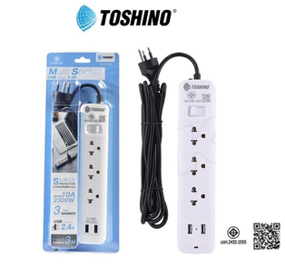 Toshino S0-33 Multi 3 Socket 2 USB 3M