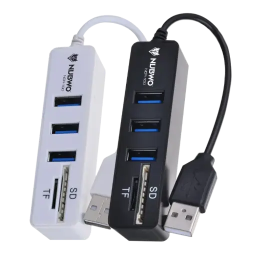 [139048] Nubwo NCR-100 3 Ports USB Hub and Card Reader Combo (SD, TF, 2.0 USB)