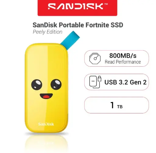 [P000340] Sandisk 1TB Protable Peely Edition (SDSSDE30-1T00-G25F) _ External SSD